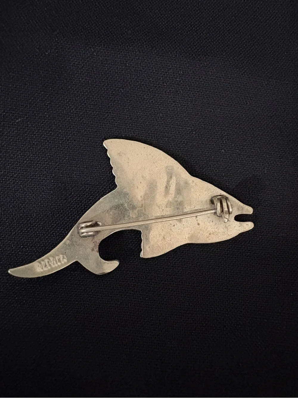 Vintage Alpaca Taxco likely Mexican Silver Abalone fish pin